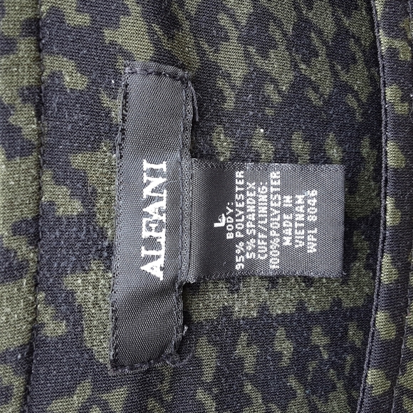 Alfani green and black patterned blouse size large - Picture 2 of 8